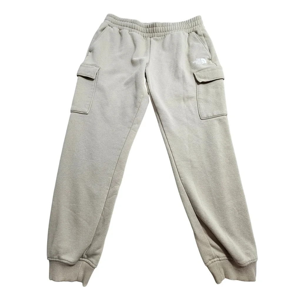 The‎ North Face Cargo Sweatpants Mens Large Tan Beige Fleece Joggers NF0A5GEM